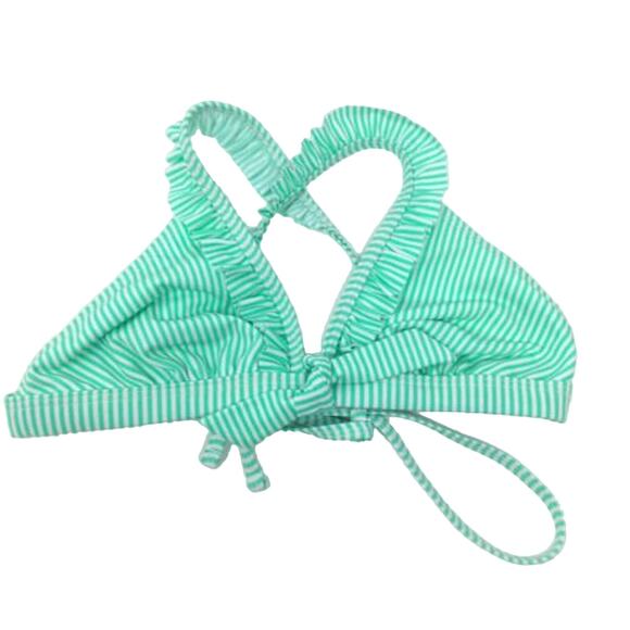 NEW Xhilaration Mint and White Striped Two Piece Bikini Set Ruffles Front Tie S - Picture 10 of 16